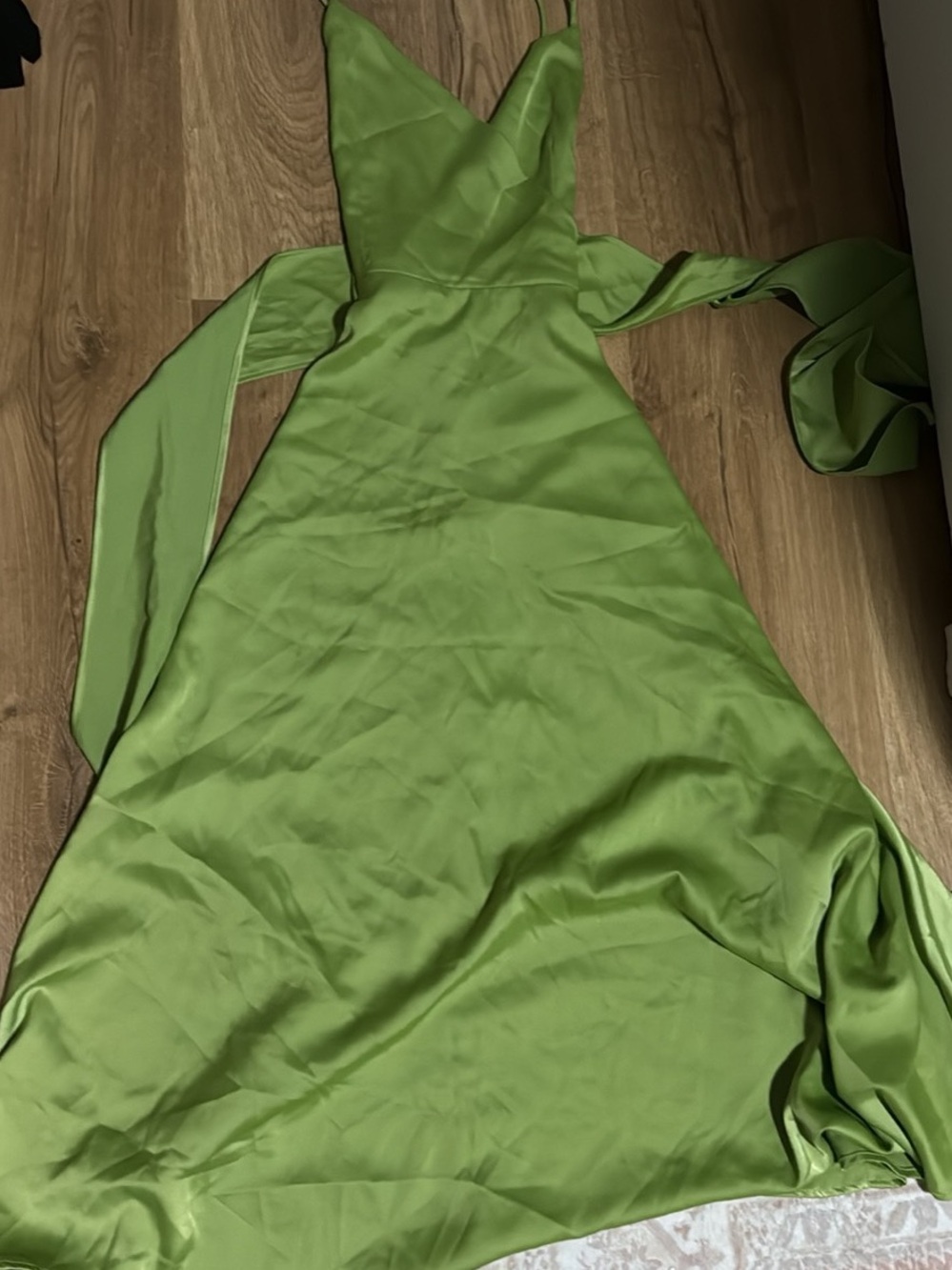 Green Women's V-Neck A-Line Dress